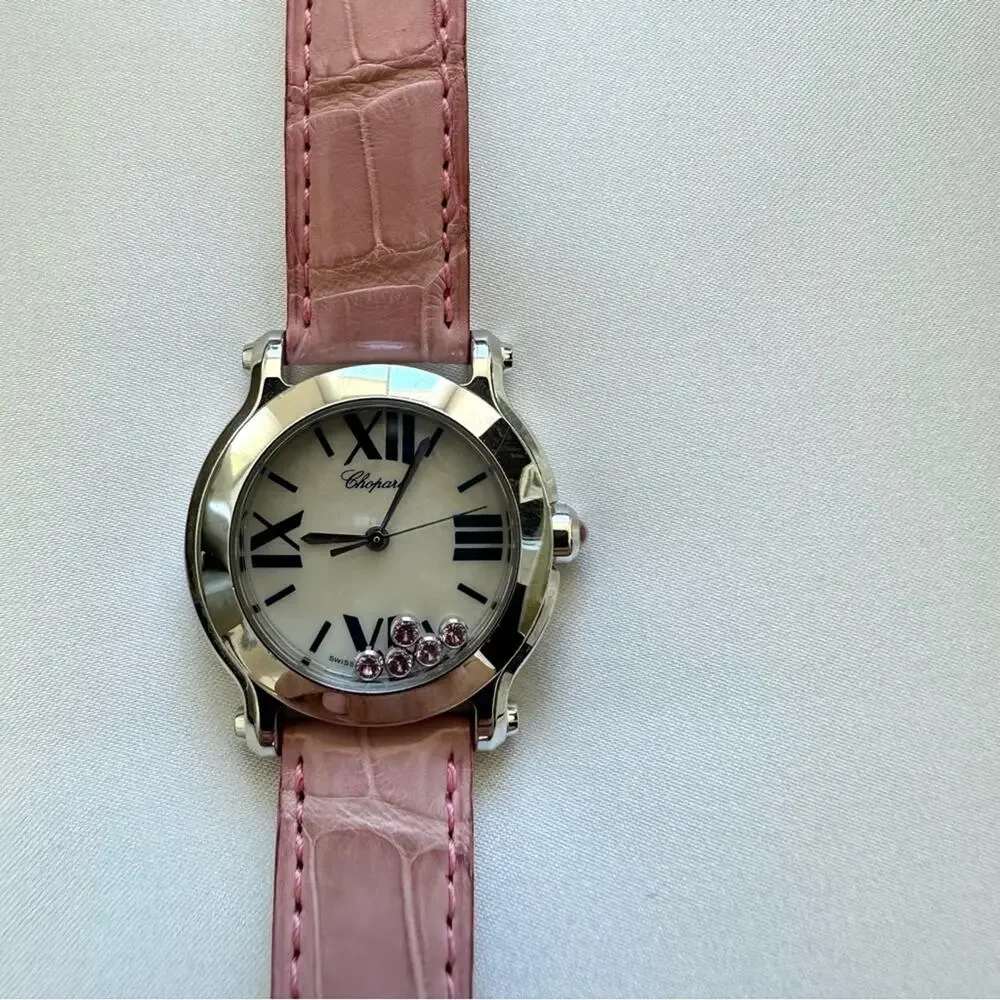 CHOPARD Wristwatch Happy Sports 8509 Quartz Dial 5P Pink Sapphire Authe…